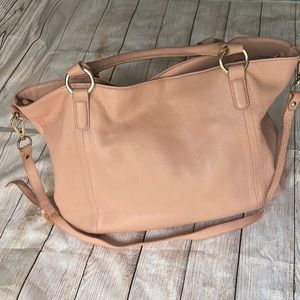 G.I.L.I large genuine leather bag in pink